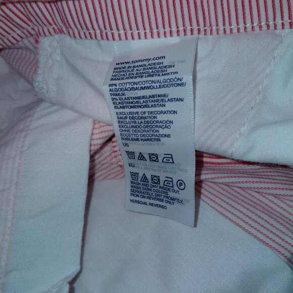 NWOT Tommy Hilfiger Shorts Chino Striped Salmon Women's Size 10 - Picture 9 of 9